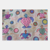 Feuille De Papier Cadeau Tortues et cercles (Devant)
