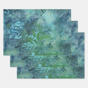 Feuille De Papier Cadeau Tortues marines Batik