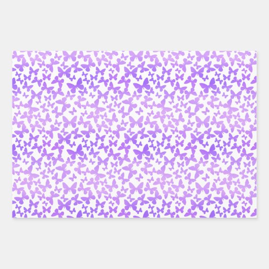 Feuille De Papier Cadeau Toss papillon (Lavande) (Devant)