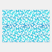 Feuille De Papier Cadeau Toss papillon (Turquoise) (Devant 3)