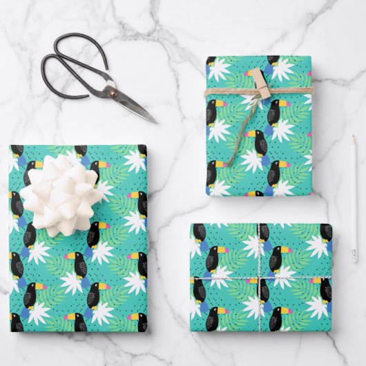 Feuille De Papier Cadeau Toucan (Recto)