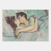 Feuille De Papier Cadeau Toulouse-Lautrec - En Lit, Baiser (Devant 2)