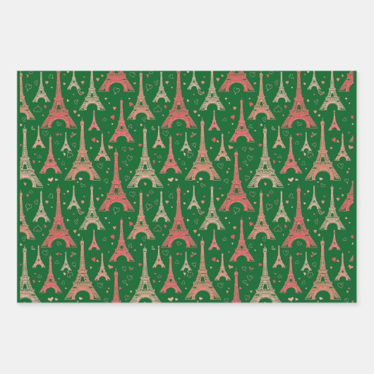 Feuille De Papier Cadeau Tour Eiffel Paris Design (Devant 2)