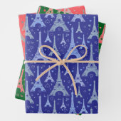 Feuille De Papier Cadeau Tour Eiffel Paris Design (En situation)