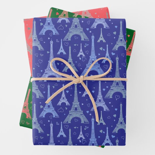 Feuille De Papier Cadeau Tour Eiffel Paris Design (En situation)