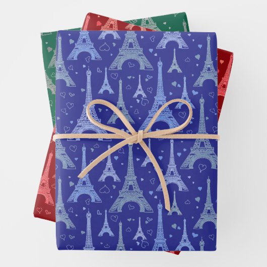 Feuille De Papier Cadeau Tour Eiffel Paris Design (En situation)