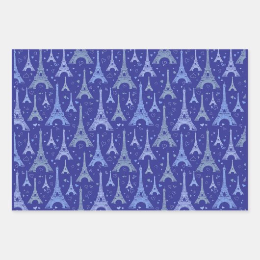 Feuille De Papier Cadeau Tour Eiffel Paris Design (Devant)