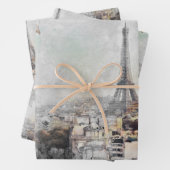 Feuille De Papier Cadeau Tour Eiffel. Paris, France (En situation)