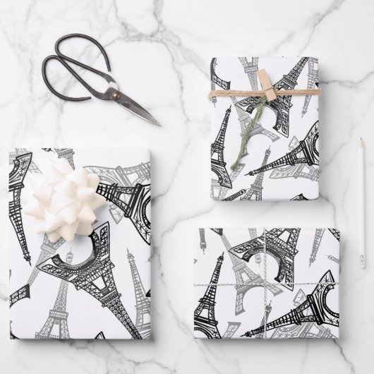 Feuille De Papier Cadeau Tour Eiffel Paris France Design (Recto)