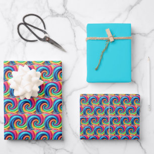 Feuille De Papier Cadeau Tourbillon arc-en-ciel