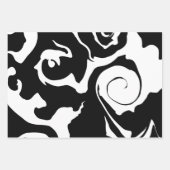 Feuille De Papier Cadeau Tourbillon noir et Marbre blanc moderne (Devant 2)