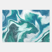 Feuille De Papier Cadeau Tourbillons d'océan bleu turquoise (Devant 2)