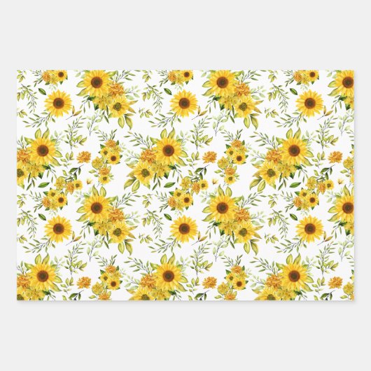 Feuille De Papier Cadeau Tournesol 8 (Devant)