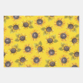 Feuille De Papier Cadeau Tournesol aquarelle (Devant 3)