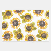 Feuille De Papier Cadeau Tournesol aquarelle (Devant 2)