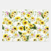 Feuille De Papier Cadeau Tournesol d'aquarelle 7 (Devant 3)