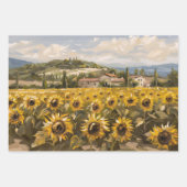 Feuille De Papier Cadeau Tournesol Impressionniste Peinture Découpage (Devant)
