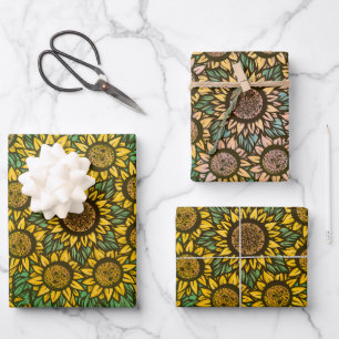 Feuille De Papier Cadeau Tournesol Mandala Nature Lover Tournesols Floral
