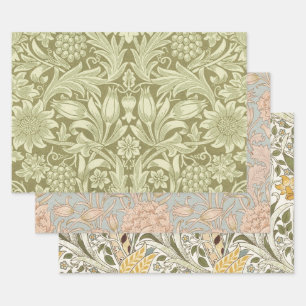 Feuille De Papier Cadeau Tournesol William Morris Vintage Olive Damask