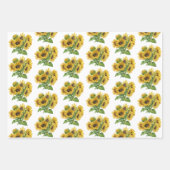 Feuille De Papier Cadeau tournesols, Lavander roses (Devant)