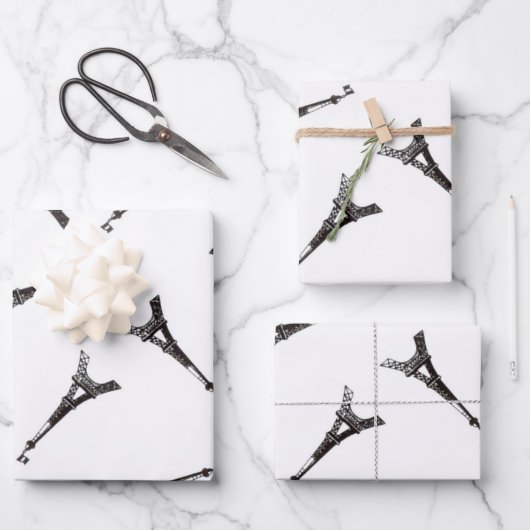 Feuille De Papier Cadeau Tours Eiffel (Recto)