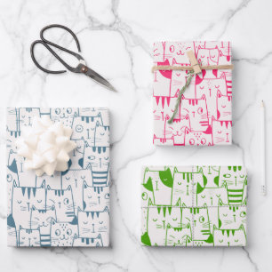 Feuille De Papier Cadeau Tous les chats idiots