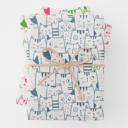 Feuille De Papier Cadeau Tous les chats stupides (En situation)