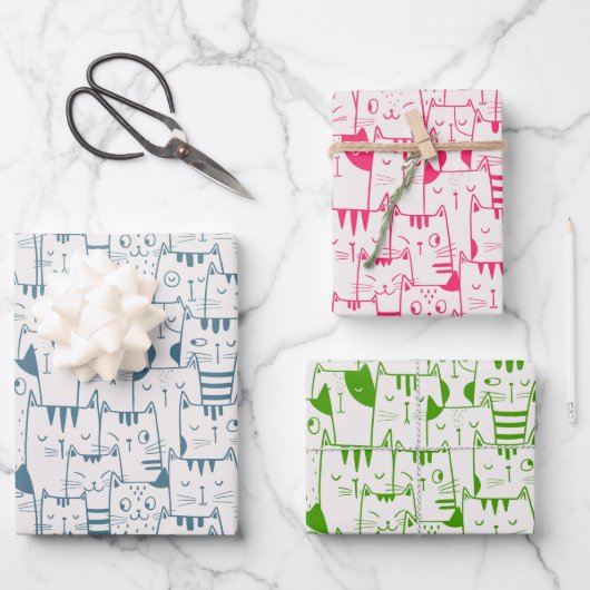 Feuille De Papier Cadeau Tous les chats stupides (Recto)