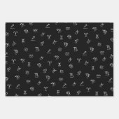 Feuille De Papier Cadeau Tous les signes Zodiac blanc sur l'Arrière - plan  (Devant 2)