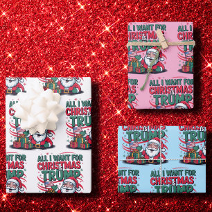 Feuille De Papier Cadeau Tout ce que je veux pour Noël c'est Trump, Trump N