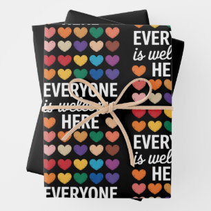 Feuille De Papier Cadeau Tout le monde est le bienvenu ici LGBTQ