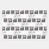 Feuille De Papier Cadeau Tout texte Collage photo Noir et blanc Noël (Devant 2)