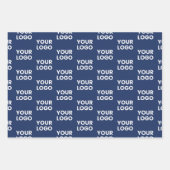 Feuille De Papier Cadeau Toute image ou logo commercial modifiable Dark Nav (Devant)