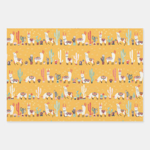 Feuille De Papier Cadeau Toutes les lamas