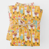 Feuille De Papier Cadeau Toutes les lamas (En situation)