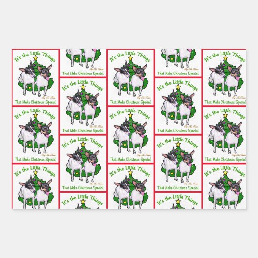 Feuille De Papier Cadeau Toy Fox Terrier Noël (Devant 2)