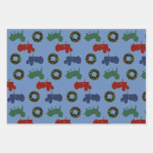Feuille De Papier Cadeau Tracteurs de Noël à motifs (Devant 3)