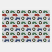 Feuille De Papier Cadeau Tracteurs de Noël à motifs (Devant)