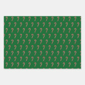 Feuille De Papier Cadeau Traditional candy cane & green (Devant 3)