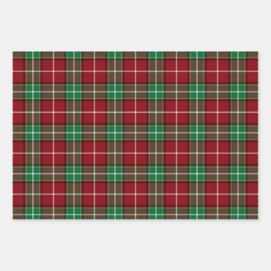 Feuille De Papier Cadeau Traditional Maroon and Emerald Green Tartan Plaid (Devant 2)