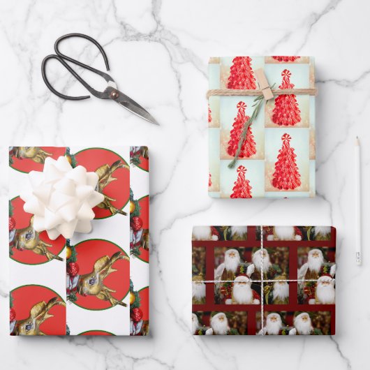 Feuille De Papier Cadeau Traditions de Noël (Recto)