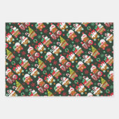 Feuille De Papier Cadeau train de Noël en pain d'épice (Devant 2)