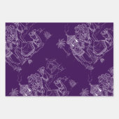 Feuille De Papier Cadeau Train de Noël pourpre, Camels, Snowmen (Devant 3)