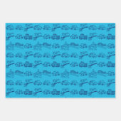 Feuille De Papier Cadeau train et voiture (Devant 2)