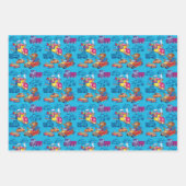 Feuille De Papier Cadeau train et voiture (Devant)