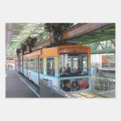 Feuille De Papier Cadeau Train flottant Orange Blue Wuppertal (Devant 2)