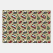 Feuille De Papier Cadeau Train rouge mignon (Devant)