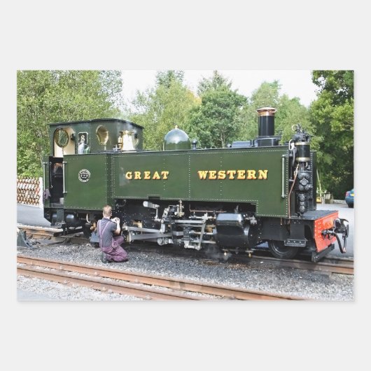 FEUILLE DE PAPIER CADEAU TRAINS À VAPEUR (Devant 2)