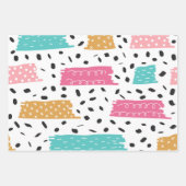 Feuille De Papier Cadeau Traits abstraits mignons en rayures (Devant)