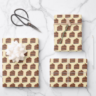 Feuille De Papier Cadeau Tranches de gâteau au chocolat